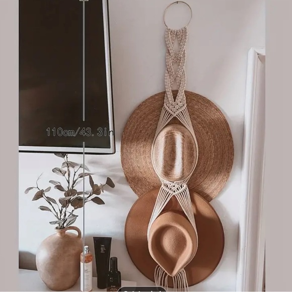Handmade Boho Tassel Hat Rack Wall Mounted Multi-layer Organizer - Picture 5 of 5